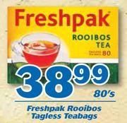 Freshpak Rooibos Tagless Teabags-80's