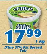 D'Lite 37% Fat Spread Tub-1Kg