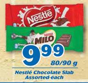 Nestle Chocolate Slab 80/90g-Each