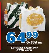 Savanna Light/Dry NRB's 6X330ml-Each