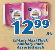 Lil Lets Maxi Thick Sanitary Pads 8's-Each