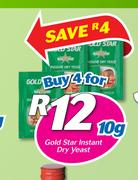 Gold Star Instant Dry Yeast-4 x 10g