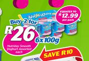 Nutriday Smooth Yoghurt Assorted-2 x 6 x 100g