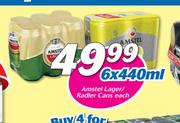 Amstel Larger/ Radler Cans-6 x 440ml