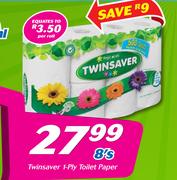 Twinsaver 1-Ply Toilet Paper 8’s