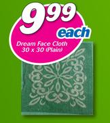 Dream Face Cloth 30 x 30 Plain-Each