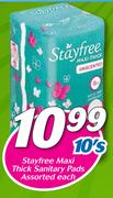 Stayfree Maxi Thick Sanitary Pads 10’s-Each