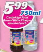 Cambridge Food Brown/White Vinegar Assorted-750ml Each