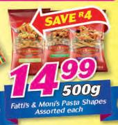 Fatti's & Moni's Pasta Shapes Assorted-500g Each