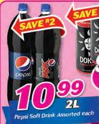 Pepsi Soft Drink Assorted-2Ltr Each
