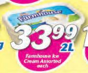 Farmhouse Ice Cream Assorted-2Ltr Each