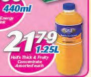 Hall's Thick & Fruity Concentrate Assorted-1.25Ltr Each