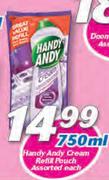 Handy Andy Cream Refill Pouch Assorted-750ml Each