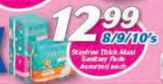 Stayfree Thick maxi Sanitary Pads Assorted-8/9/10's Each