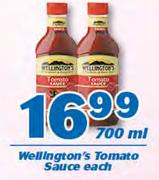 Wellington's Tomato Sauce-700ml Each