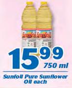 Sunfoil Pure Sunflower Oil-750ml Each