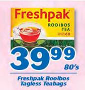 Freshpak Rooibos Tagless Teabags-80's 