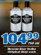 Russian Bear Vodka Original Only-750ml Each