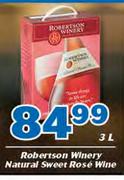 Robertson Winery Natural Sweet Rose Wine-3Ltr 