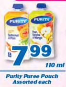 Purity Puree Pouch-110ml Each