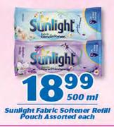 Sunlight Fabric Softener Refill Pouch-500ml Each