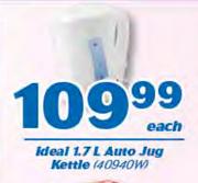 Ideal 1.7Ltr Auto Jug Kettle 40940W-Each