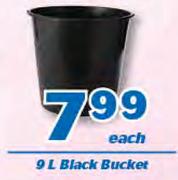 9Ltr Black Bucket-Each