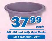 50Ltr(60cm) Jolly Oval Basin-Each