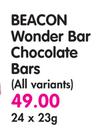 Beacon Wonder Bar Chocolate Bars (All Variants)-24 x 23gm