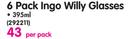 Fng 6 Pack Ingo Willy 395ml Glasses-Per 6 Pack