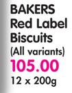 Bakers Red Label Biscuits (All Variants)-12 x 200gm