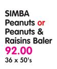 Simba Peanuts or Peanuts & Raisins Baler-36 x 50's