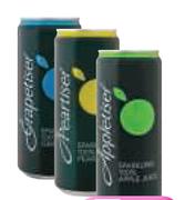 Appletiser, Grapetiser or Peartiser Sparkling Juice (All Variants)-24 x 330ml
