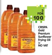 Crispa Gold Premium Sunflower Frying Oil(No Vat)-3 x 2Ltr