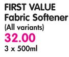 First Value Fabric Softener(All Variants)-3x500ml