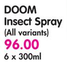 Doom Insect Spray(All Variants)-6x300ml