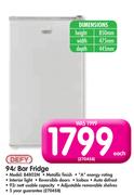 Defy 94Ltr Bar Fridge B4802M-Each