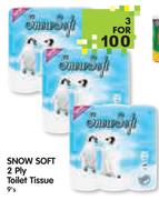 Snow Soft 2 Ply Toilet Tissue-3x9's Pack