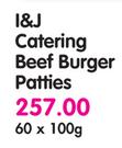 I&J Catering Beef Burger Patties-60x100g 