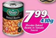 Rhodes Baked Beans In Tomato Sauce-410g