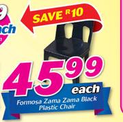 Formosa Zama Zama Black Plastic Chair-Each