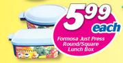 Formosa Just Press Round/Square Lunch Box-Each