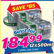 Castle Lite Cans 12x500ml-For 2
