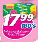 Twinsaver Rainbow Facial Tissue 180’s