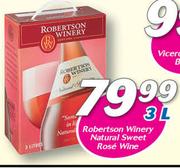 Robertson Winery Natural Sweet Rose Wine-3ltr