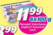 Parmalat Yumchums Yoghurt-6x100g Each