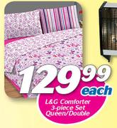 L & G 3 Piece Comforter Set Queen/Double-Each