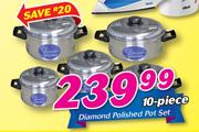 Diamond 10 Piece Polished Pot Set