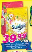 Sunlight 2 In 1 Tropical/Spring Sensations Hand Washing Powder-2kg Each