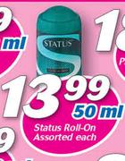 Status Roll On-50ml Each